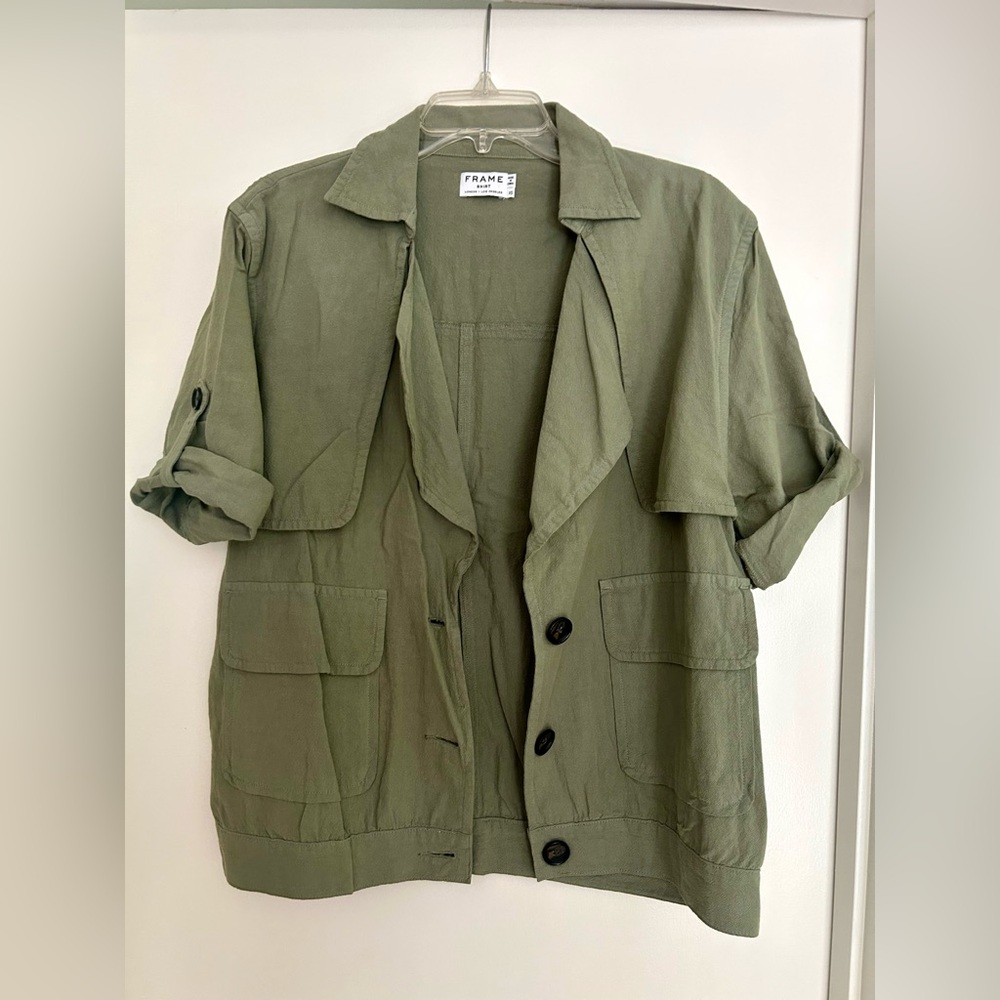 FRAME Olive Green Women's Shirt Jacket XS